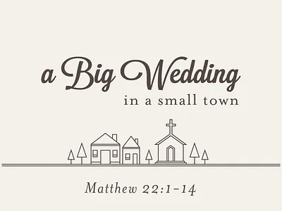 The Parable of the Wedding Banquet line art town wedding