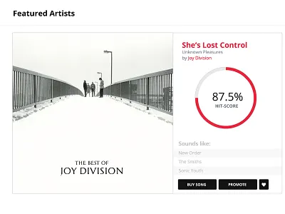 Widget album artist coral dial hit joy divison like music percent progress red round score white
