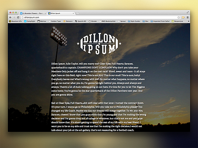 Dillon Ipsum! fnl football friday night lights holder text lorem ipsum texas forever