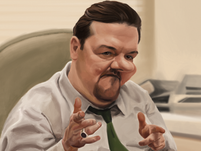 David Brent brent carricature digital gervais illustration