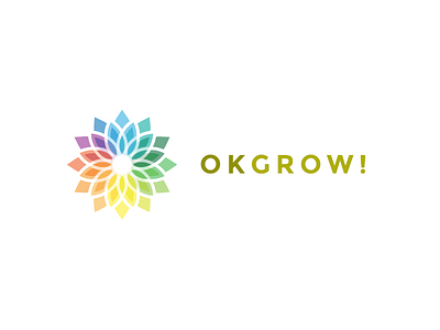 OK GROW! brand branding clean color colorful colourful complex elegant flower grow growing growth icon iconography layer layered logo pattern plant simple strong typography