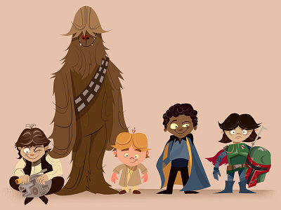 kids chewie childrens book illustration star wars