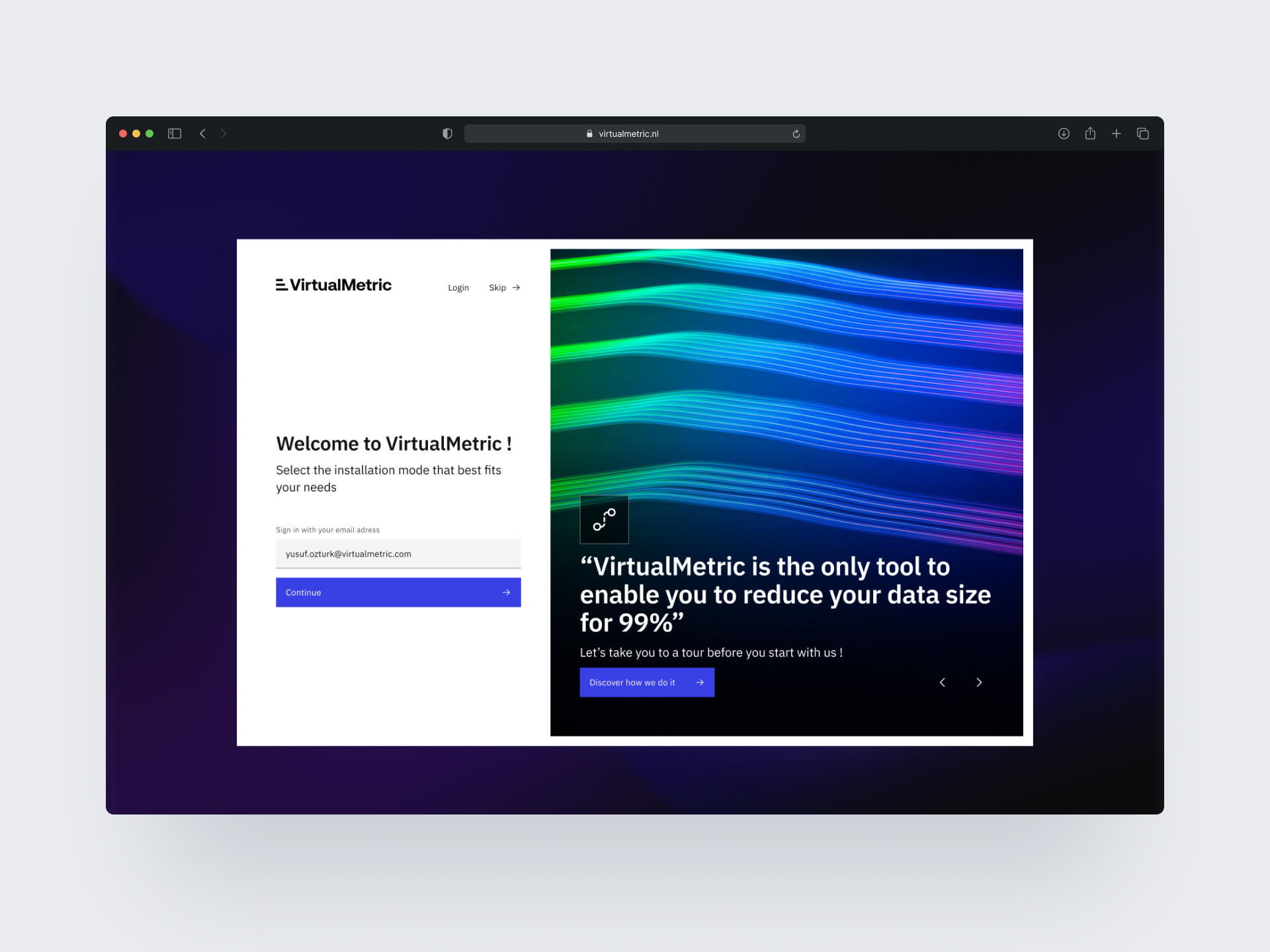 Example of Onboarding Flow - Exploration - Virtualmetric