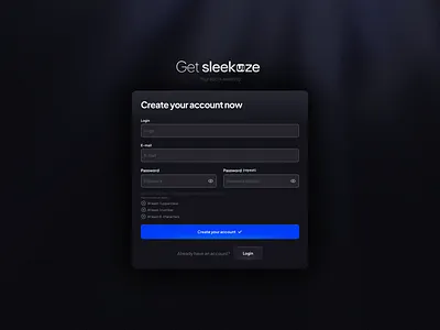 SleekUIze - views from latest works app assign branding design figma form illustration sleekuize tiles ui web