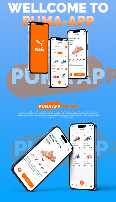 Mobile App design about Puma Shoes. app app design app interface app ui ios iphone mobile app mobile app ui react native shoe app shoe app design ui ux