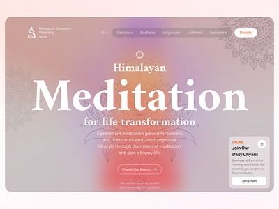 Meditation Site meditation minimal modern web design