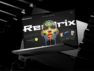 Rendrix a 3D model generation tool 3d ai animation design designer figma ui uiux webdesign