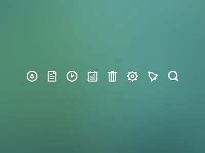 Glyphs calendar dashboard glyph glyphs icons reminder report search settings time trash