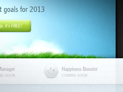 Yoledo.com annual blue button clouds detail grass green personal review sky smiley website year end