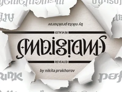 Book title & cover ambigram ambigrams revealed book cover book title custom typography hand drawn hand lettering illustrative