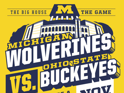 Michigan - The Game Shirt 3d type gameday illustration tshirt