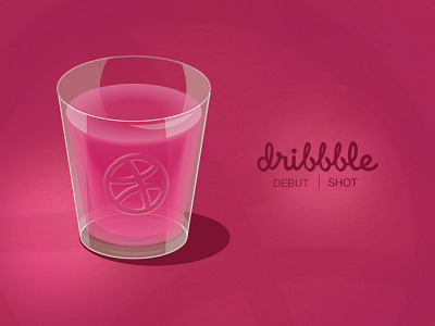 My First Shot alcohol dribbble glass glass illustration pink shading shot shot glass