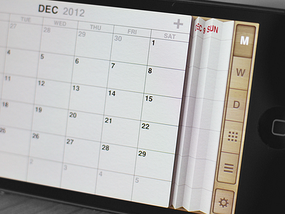 Calendar App Paper Fold View calendar ios ui