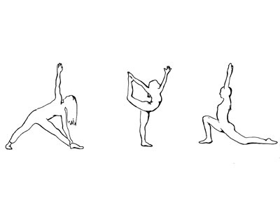 Yoga Silhouettes drawing icons illustration photoshop yoga