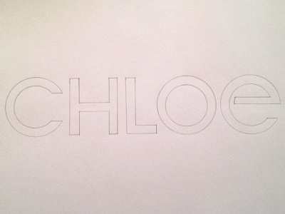 First trace of sketch for Chloe doodle hand drawn lettering sketch typography