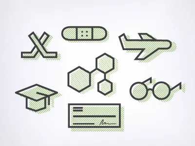 Silly little icons icons infographic reporter