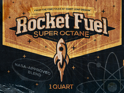 To The Moon - Final giant leap retro rocket script texture type vintage wip