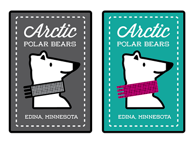Girls Hockey Logo arctice bear branding girls hockey ice illustration logo minnesota pink polar polar bear scarf sports teal type typography