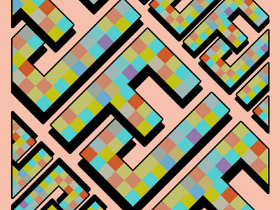 Letter Study - Forrest James album cover concept brand colors design identity illustration mosaic pixel art typography