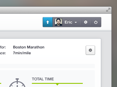 User panel account app cycling eric gear icon logout menu nav panel pic profile running settings sports ui upload user ux web