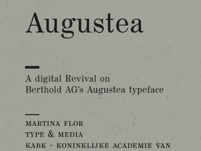 Revival Augustea Type