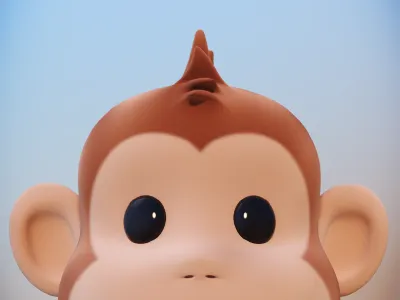 Monkey 3d artist cartoon cartoony cg character cute karmieh modelling monkey oasim