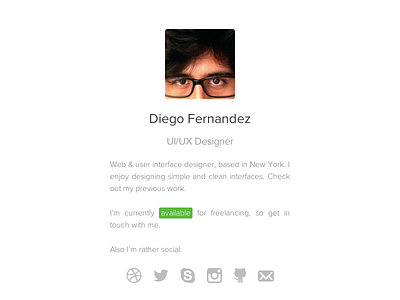 Minimalist homepage porfolio vcard web white