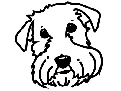 Winnie Face dog illustrator vector