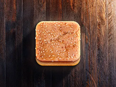 The Bun app bread bun graphic design graphics icon icon design icons illustration ios photoreal photorealistic real seeds wood