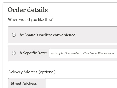 Example of Order details