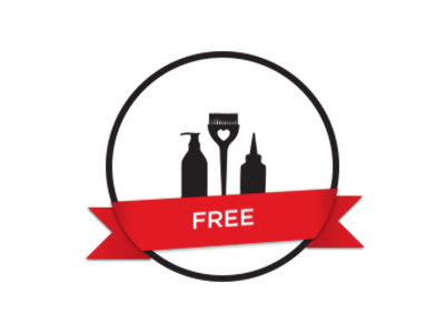 Free! badge banner email icons logo red ribbon