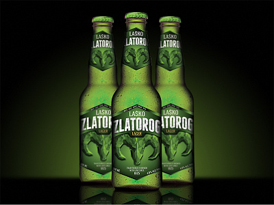 Lasko Zlatorog Beer alcohol beer bottle mockup package design packaging