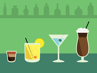 Cheers! alcohol amaretto sour b52 booze cocktails drink glassware liquor martini mudslide vector