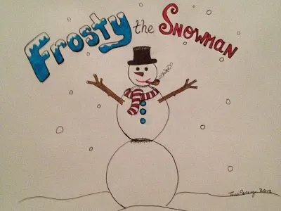 Frosty Doodle christmas doodle hand drawn ink lettering pen snow snowman typography winter xmas