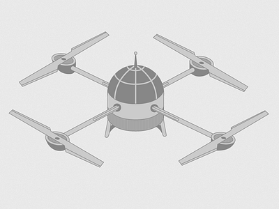 Flying Contraption flying gray helicopter illustrator machine vector