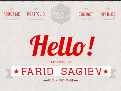 My old website version) design farid sagiev header hexagon inspiration interactive responsive typography ui ux