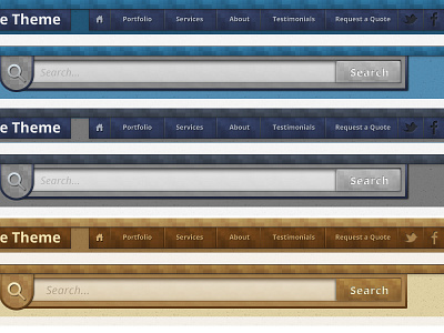 3 Different color combos buttons colors combos headers pattern texture ui web design