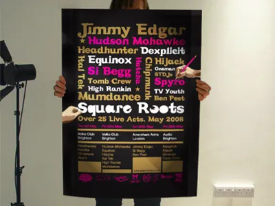 Square Roots brighton london nightclub poster