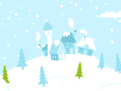 Christmas Wallpaper Detail 02 blue christmas graphic hatchers illustration red santa snow xmas