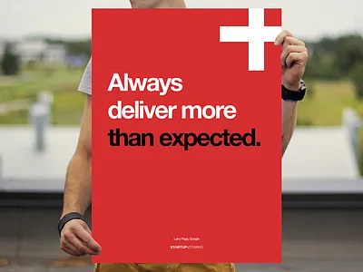 Always deliver more than expected. buy cross google poster posters quote shop startup store