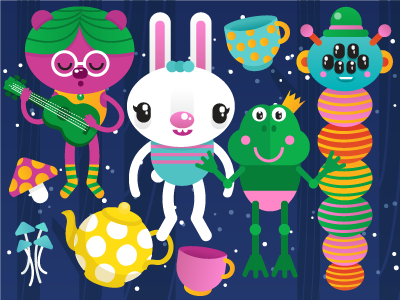 silly dudes characters colorful illustration