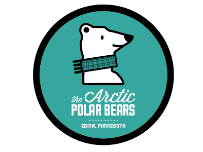 Girls Hockey Logo Puck arctice bear branding girls hockey illustration logo minnesota pink polar polar bear scarf teal type typography