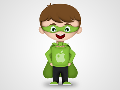 Mascot apple character coach hero illustration mascot