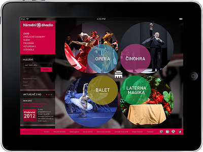 Czech National Theatre responsive tender webdesign