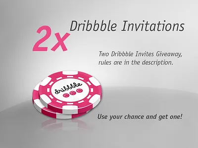 Dribbble Invites chance draft dribbble follow giveaway invitation invite invites like lottery photoshop poker chips prospect twitter win