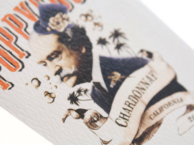 Poppycock! chardonnay design distinguished illustration illustrator nonsense old man photography poppycock scroll wine