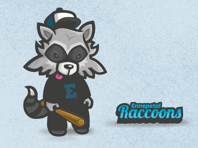 Raccoon Batter baseball bat batter character illustration raccoon