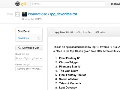 A New Gist gist github