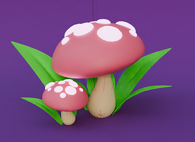 a mushroom illustartion with blender