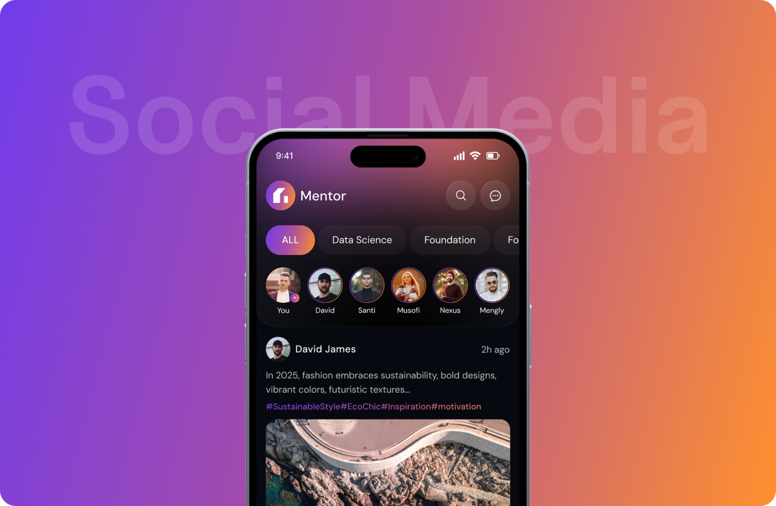 Example of Social Media Mobile App Design